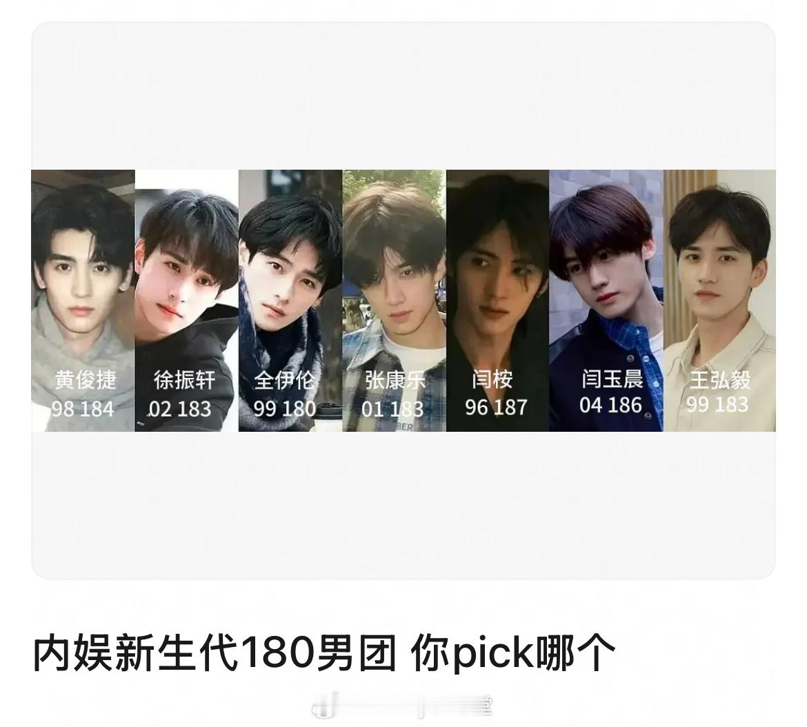 内娱新生代180男团，别的不说，这几个人长得也太像了吧[揣手] 