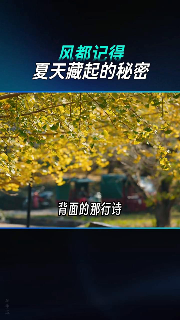 风都记得夏天藏起的秘密。
夏天快完了，那片银杏叶和借书卡背面的那行诗后来谁都不知