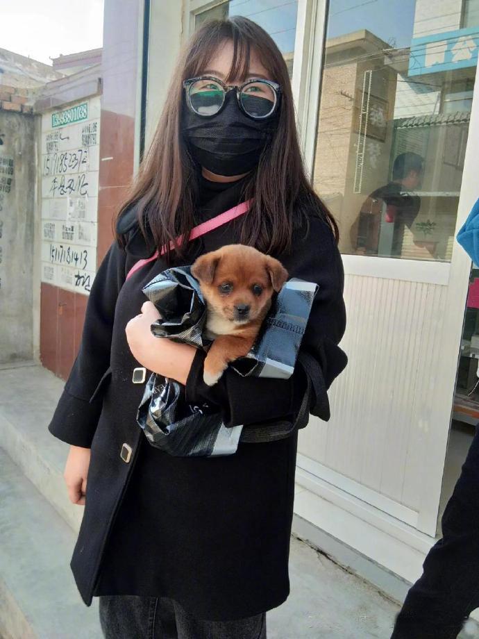 两个小姑娘，
捡了一条小流浪收养，
在家人的支持下，
去兽医站给小狗
打疫苗、做