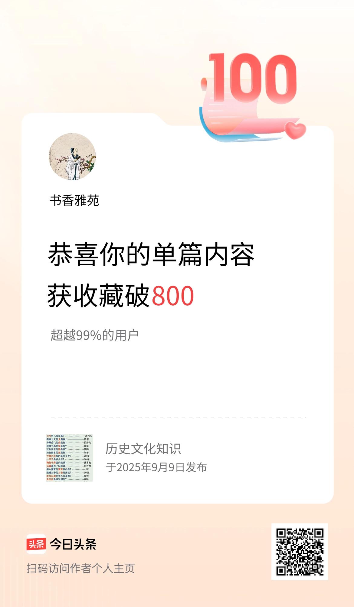 单篇内容获收藏量破800啦！