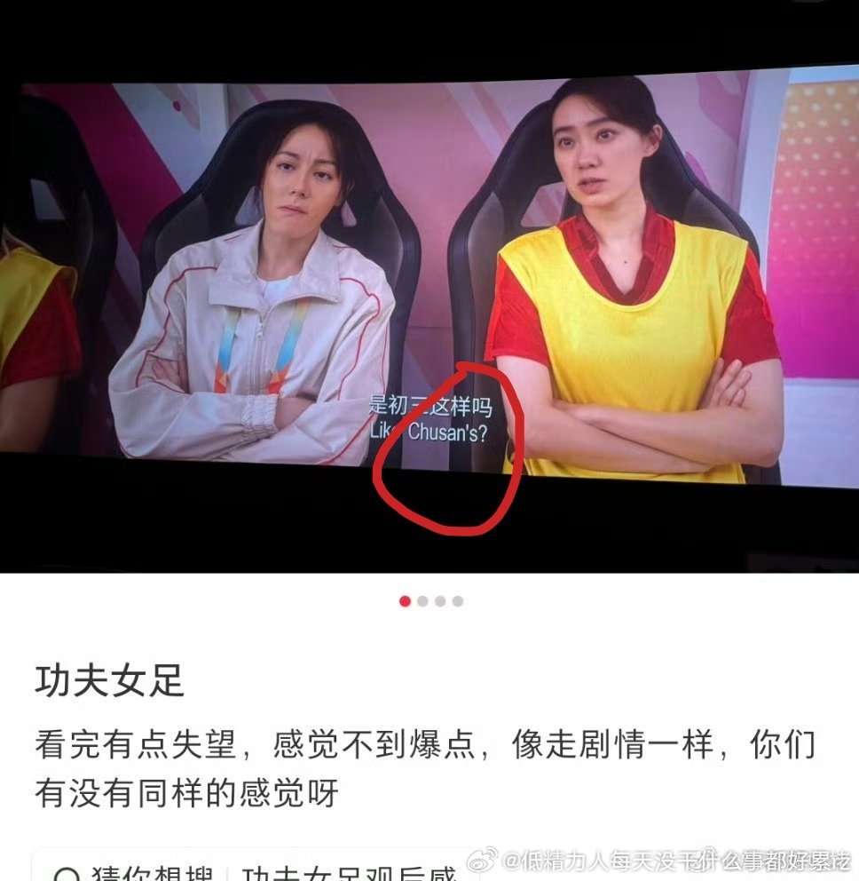 被这个英文字幕逗笑了一下，这是正经电影的英文字幕啊，又不是刘老师说电影什么叫ch