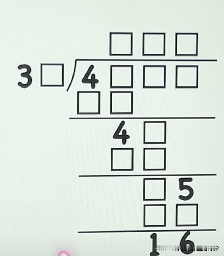 除法竖式数字谜，余数是16，你能找到这道题的解题突破口吗？