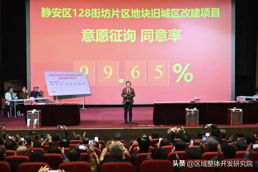静安区128街坊片区地块旧城区改建项目意愿征询同意率为99.65%，顺利通过，项