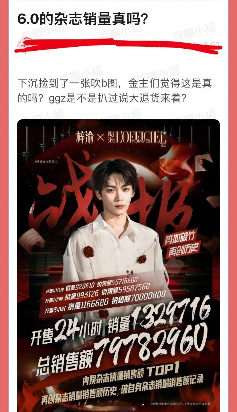 梓渝粉丝为了梓渝的杂志战报看着好看，上一秒下单下一秒退，买了退退了买的操作被大家