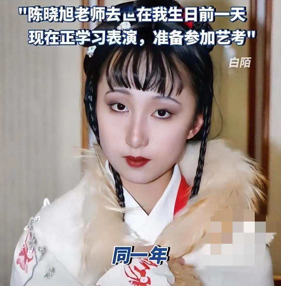 白陌，这个女孩子太像陈晓旭了，比陈晓旭还颜值高，有气质。而且陈晓旭去世第二天她就