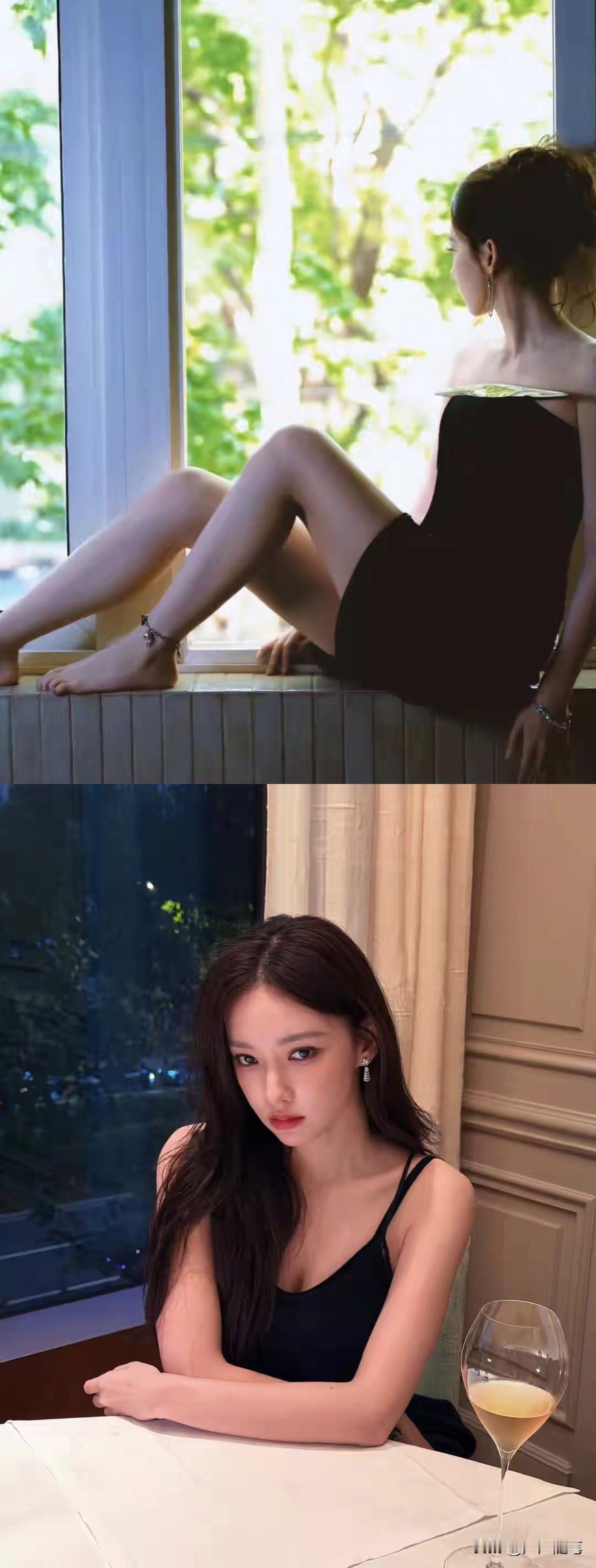 程潇坐在窗台上好有氛围感。