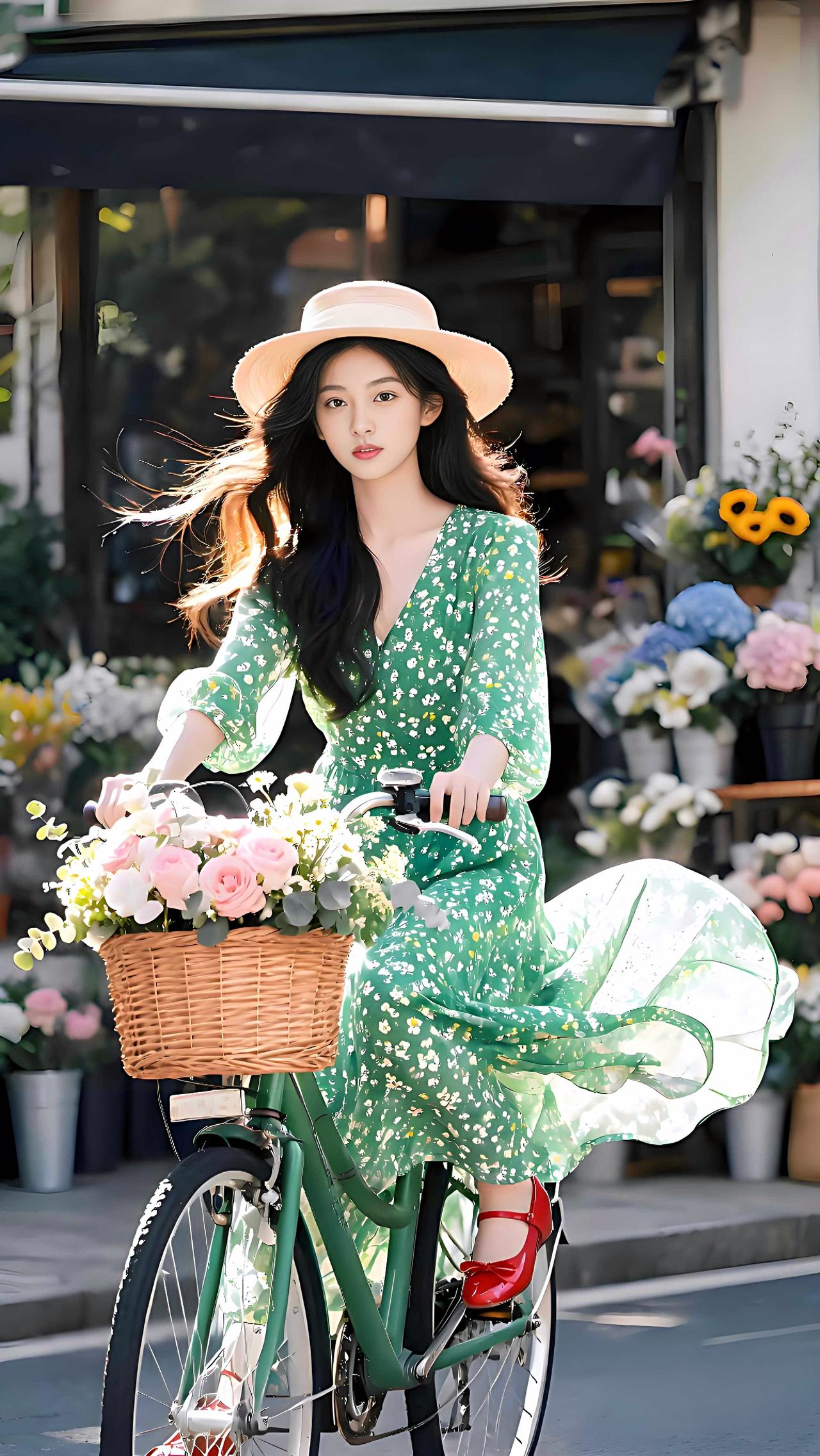 沿着花街追风，把满篮浪漫载进夏日风里。