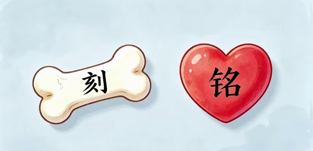 骨头和爱心，爱的铭刻。看图猜词语，开心快乐，这个组合很有意义，词语非常好，等待你