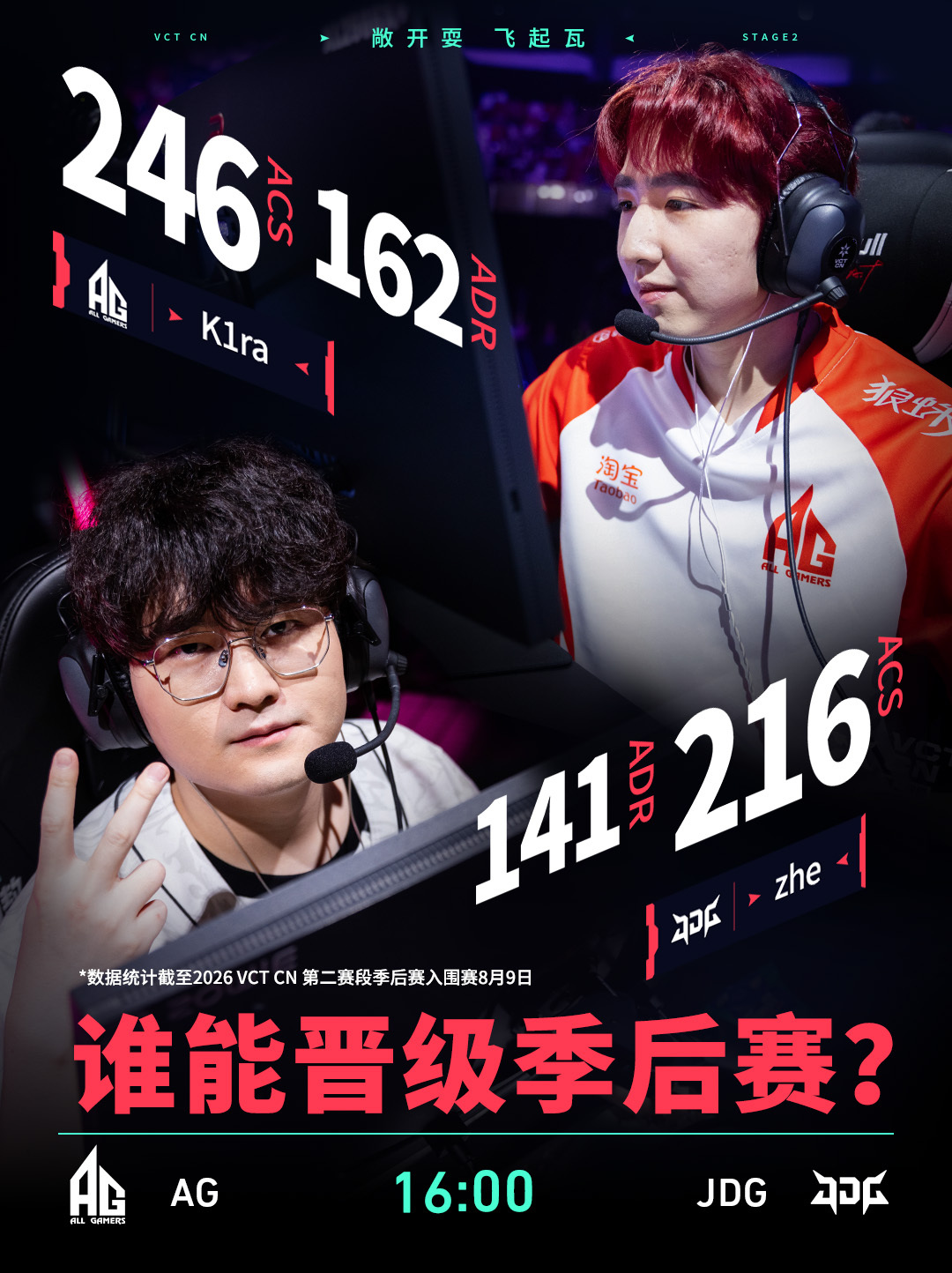 AG入围赛对阵JDG 2026VCTCN第二赛段 无畏契约电竞K1ra能否在赛场