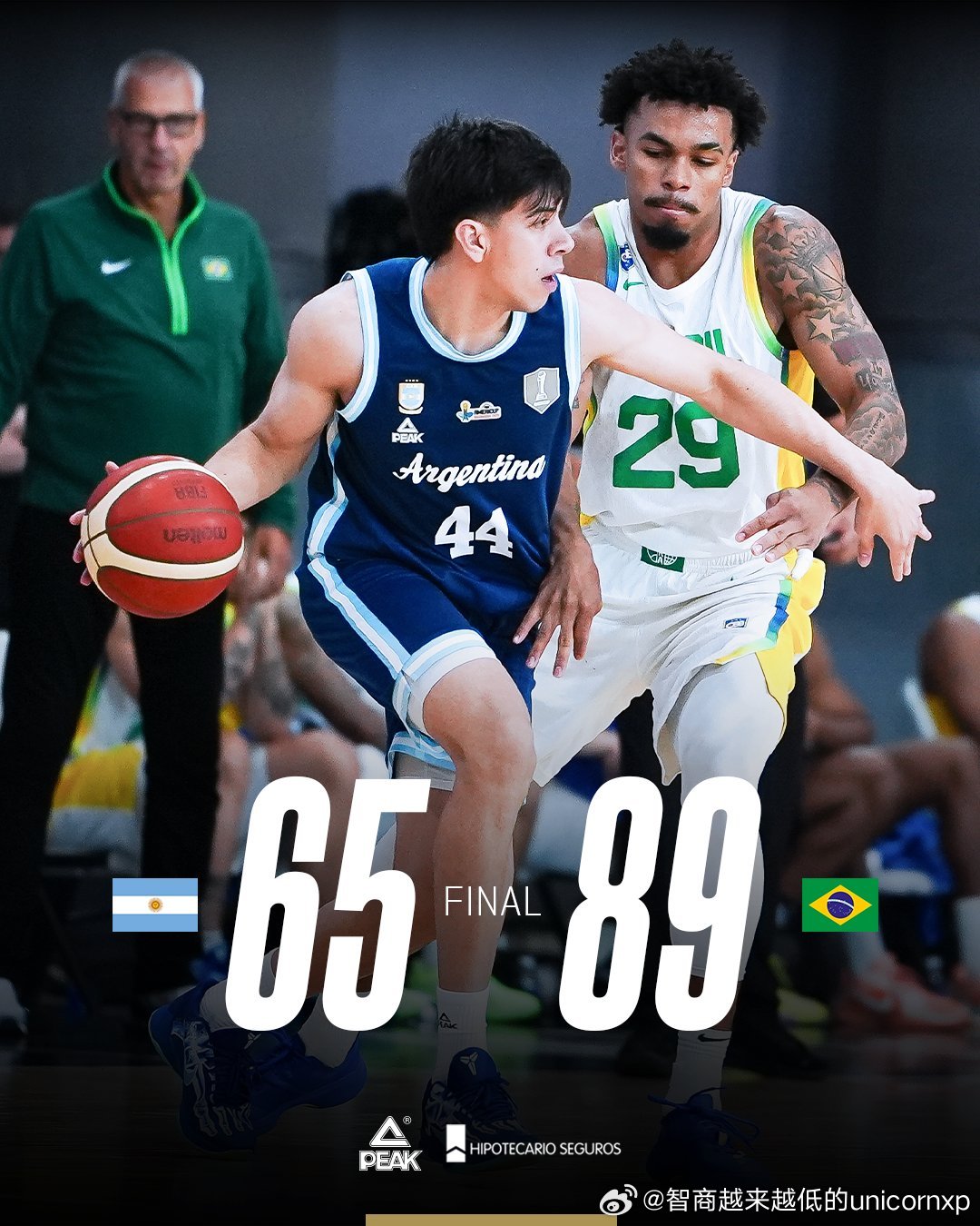 美洲杯热身赛巴西89比65轻取阿根廷美洲杯FIBA[超话] ​​​