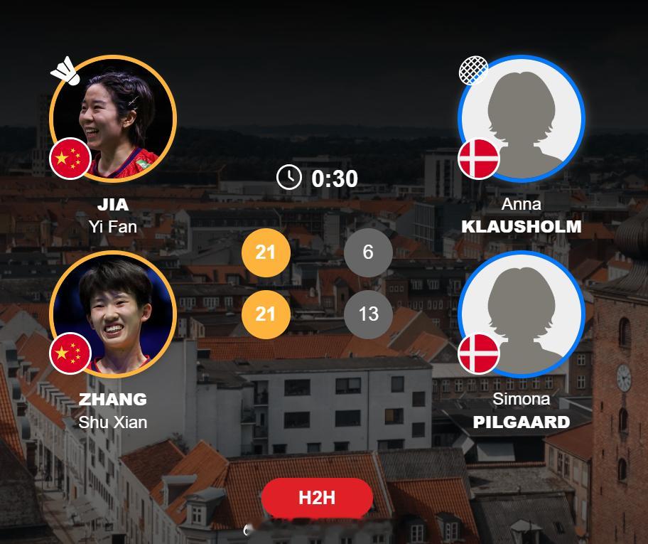 2026年汤尤杯 中国 4-0 丹麦 女单 王祉怡 21-11 21-14 莱恩