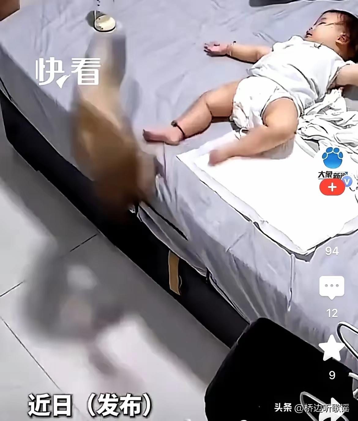 山东一户人家的监控，这两天在网上传疯了。画面里，小宝宝安安静静躺在床上，乖得跟个