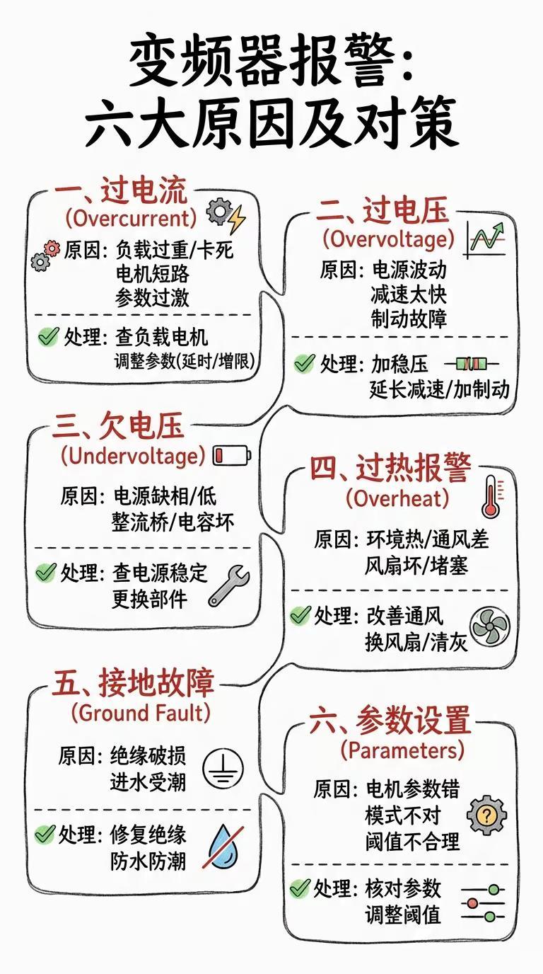 变频器报警的六大原因及对策