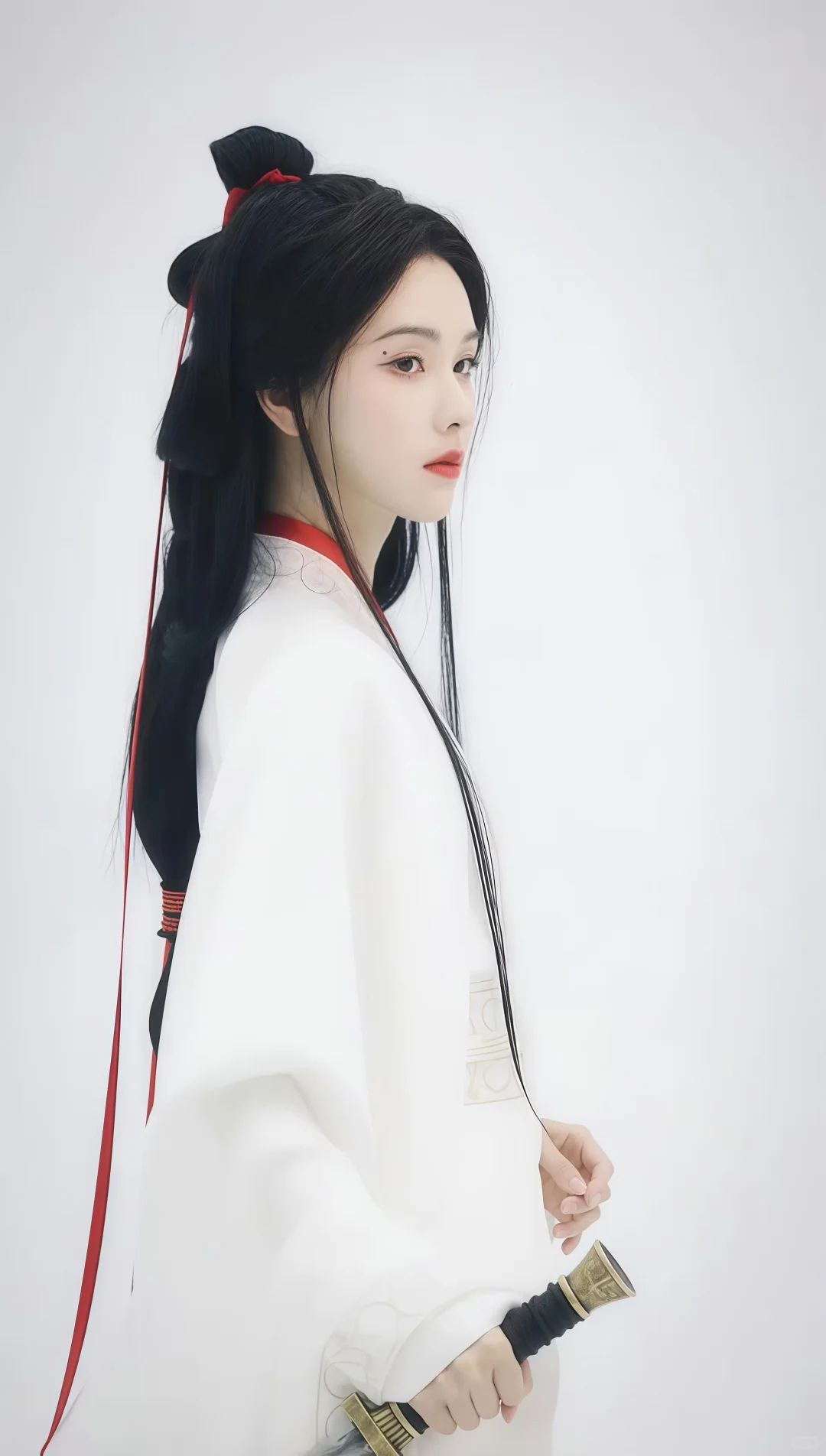 陈都灵白衣仙鹤塑陈都灵楚朝白衣清冷感 她侧卧执棋那一下，我直接屏住呼吸。素衣加身