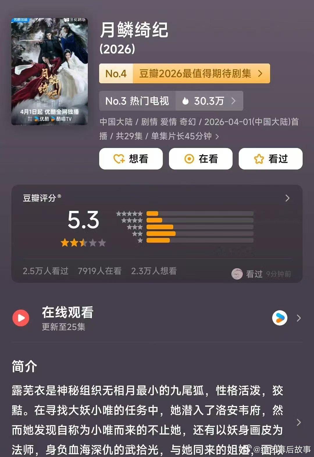 月鳞绮纪低了 月鳞绮纪豆瓣开分5.3，感觉低了啊！月鳞绮纪分低了