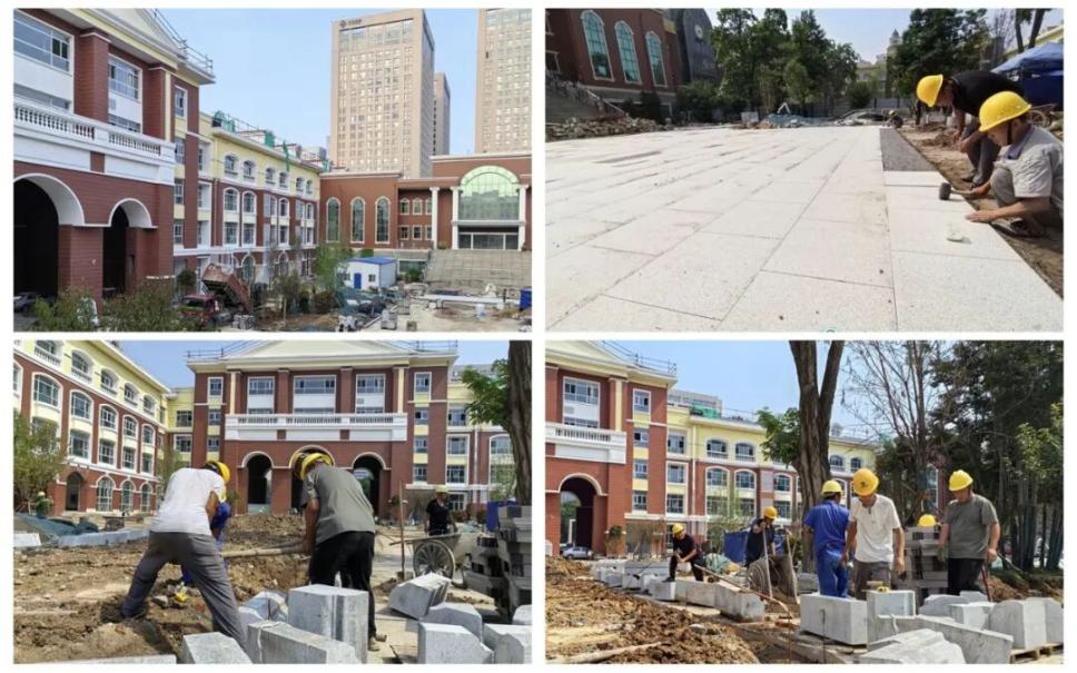 【教育干货】市二十四中校园整体改造二期项目建设现场，全体建设者顶烈日、战酷暑，挥