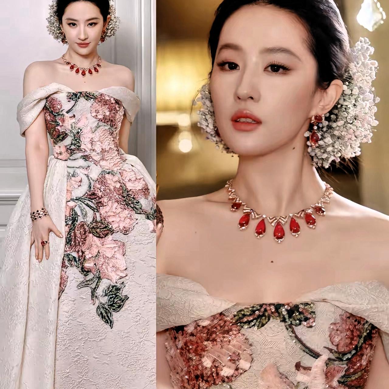 刘亦菲这造型一出来，感觉瞬间坐不住了，不是她的珠宝变小了，也不是她的裙子太好了，