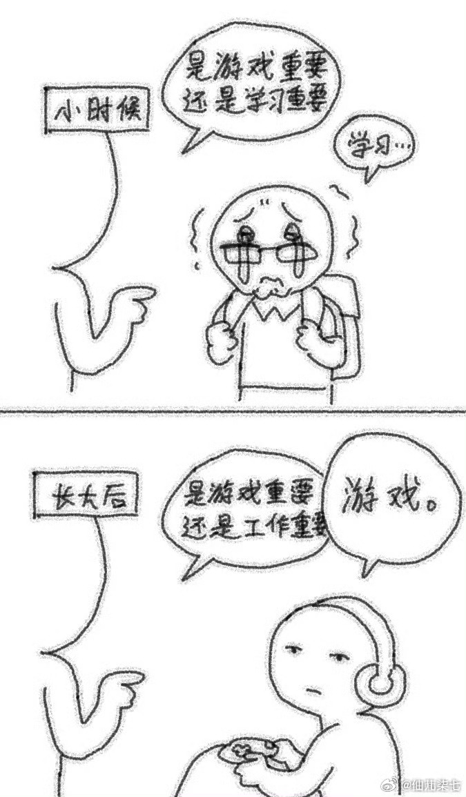 工作重要还是打游戏重要，小时候焦虑工作以后没那么多时间玩游戏，等到工作以后发现根