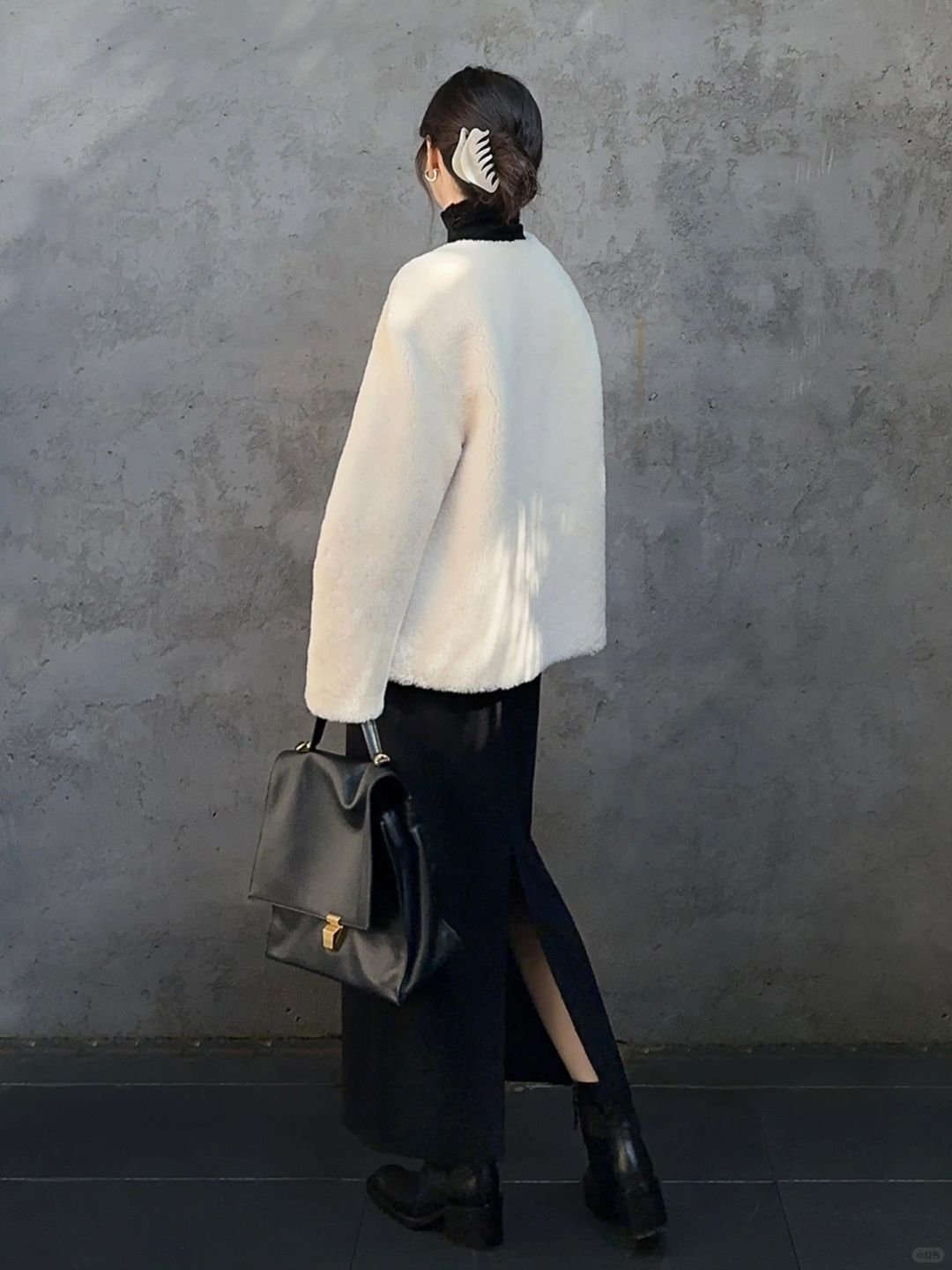 秋冬黑白色系穿搭！