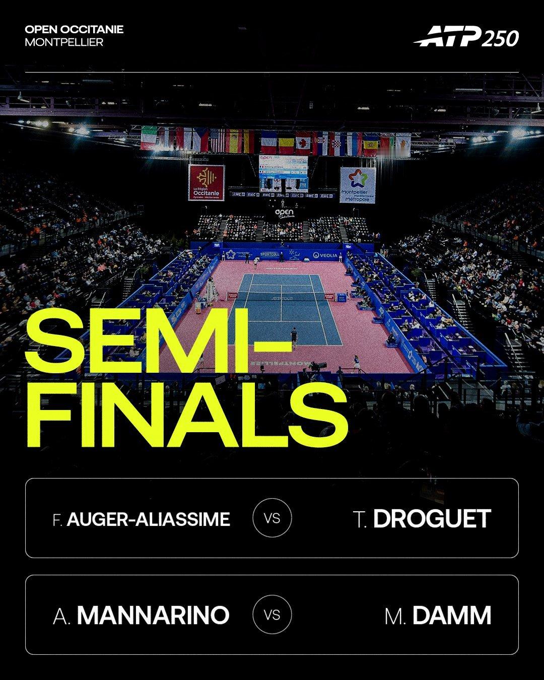 ATP250蒙彼利埃站，头号种子阿利亚西姆继6-4、7-6打败瓦林卡之后，又6-