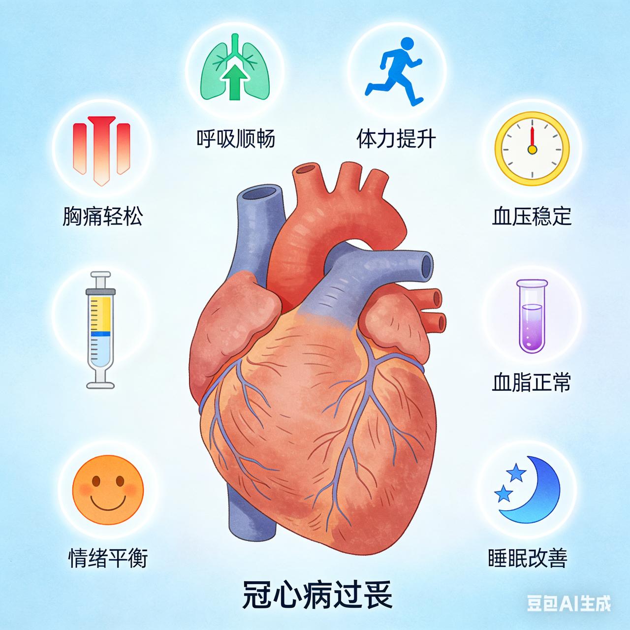 冠心病好转的 7 个信号，看看你占几个？
冠心病好转的7大“生命曙光”，若你占了