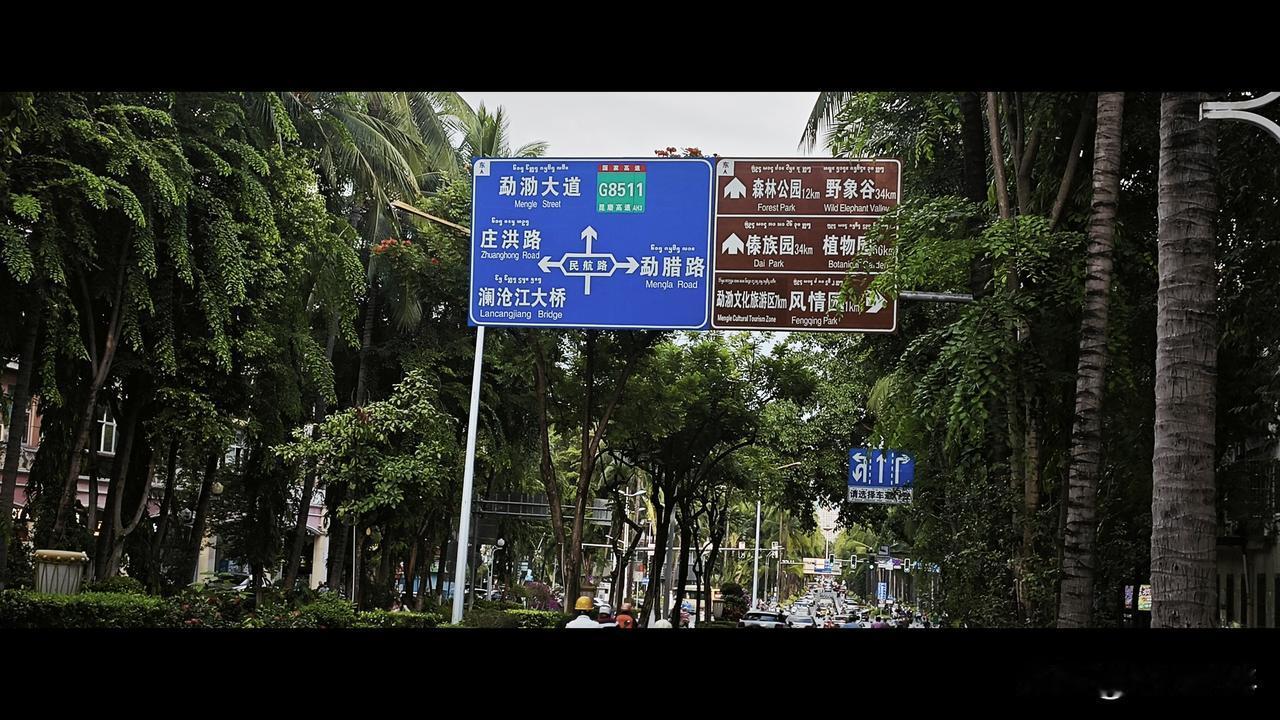 今天骑着车子，在景洪市里，穿大街，走小巷，转悠了两个多小时。景洪市里绿化很好，老