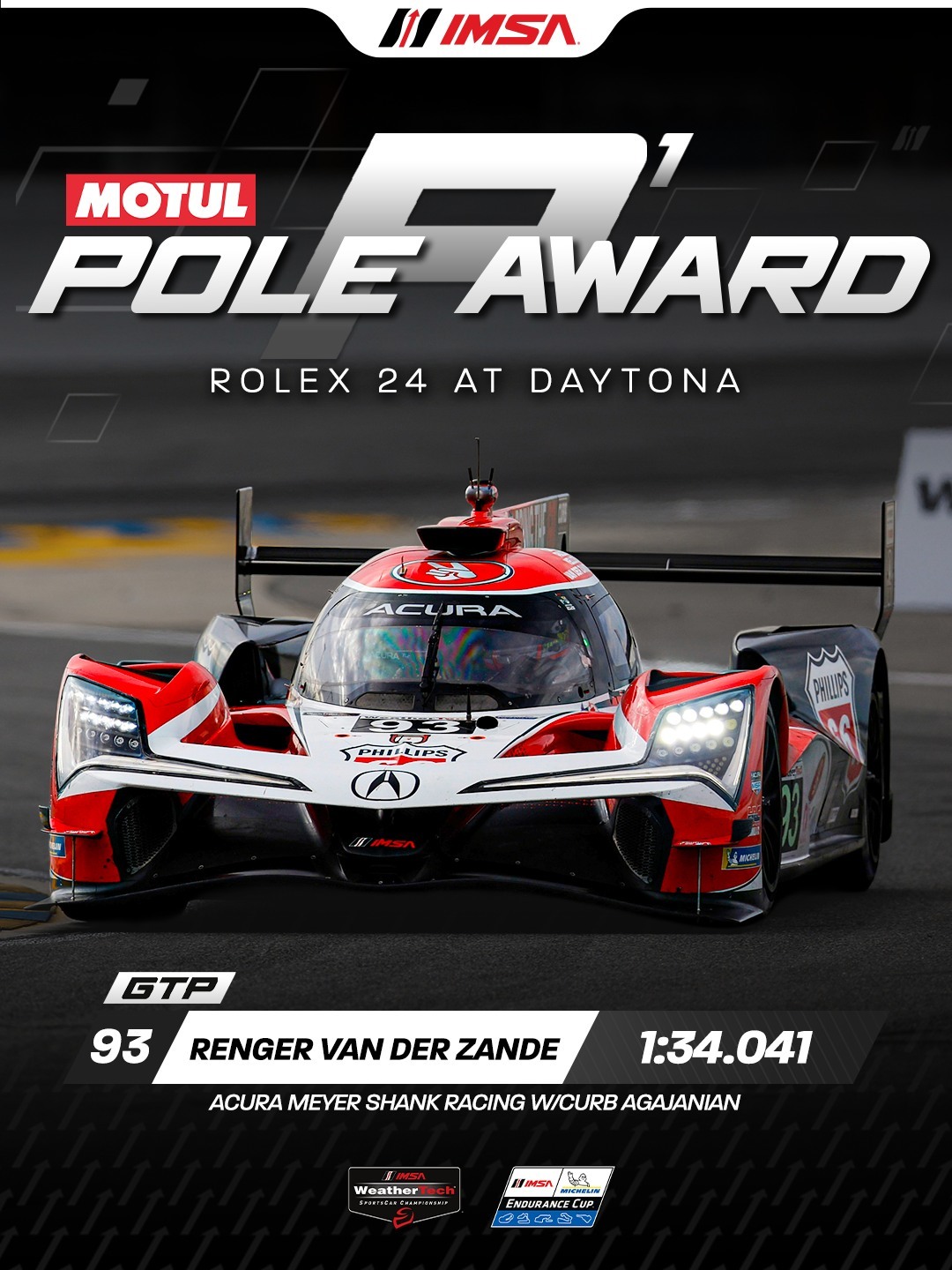 讴歌拿下2026戴通纳24小时耐力赛杆位⚪️AXR凯迪拉克原本夺得杆位，但由于车