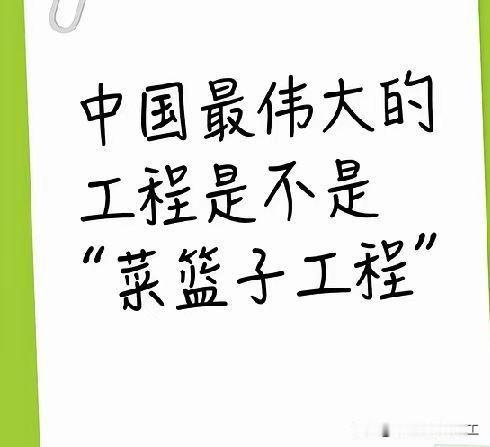 中国最伟大的工程不止菜篮子工程

其他还包括
“西电东送”
“西气东输”
“南水