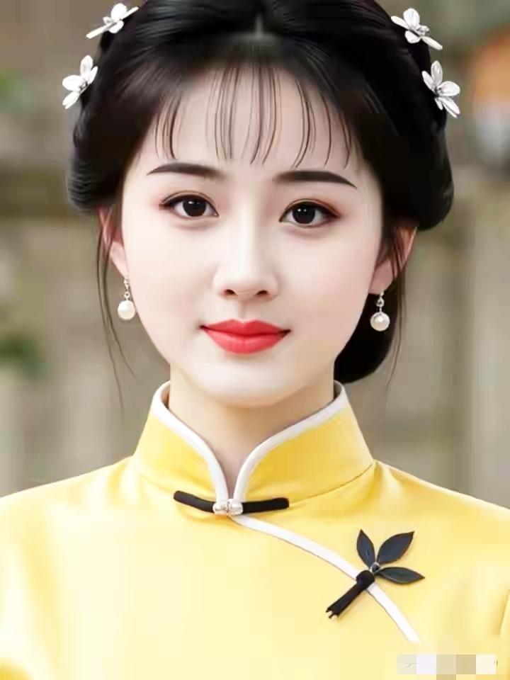 古风少女，红唇轻启，笑靥如花