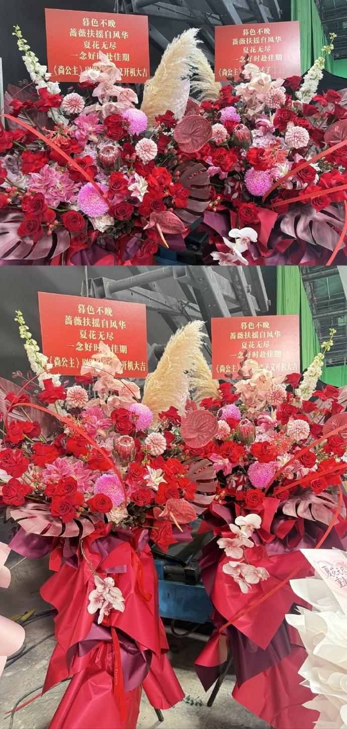 尚公主给孟子义送花篮尚公主给孟子义新剧送花篮 尚公主给孟子义送花篮，期待孟子义郝