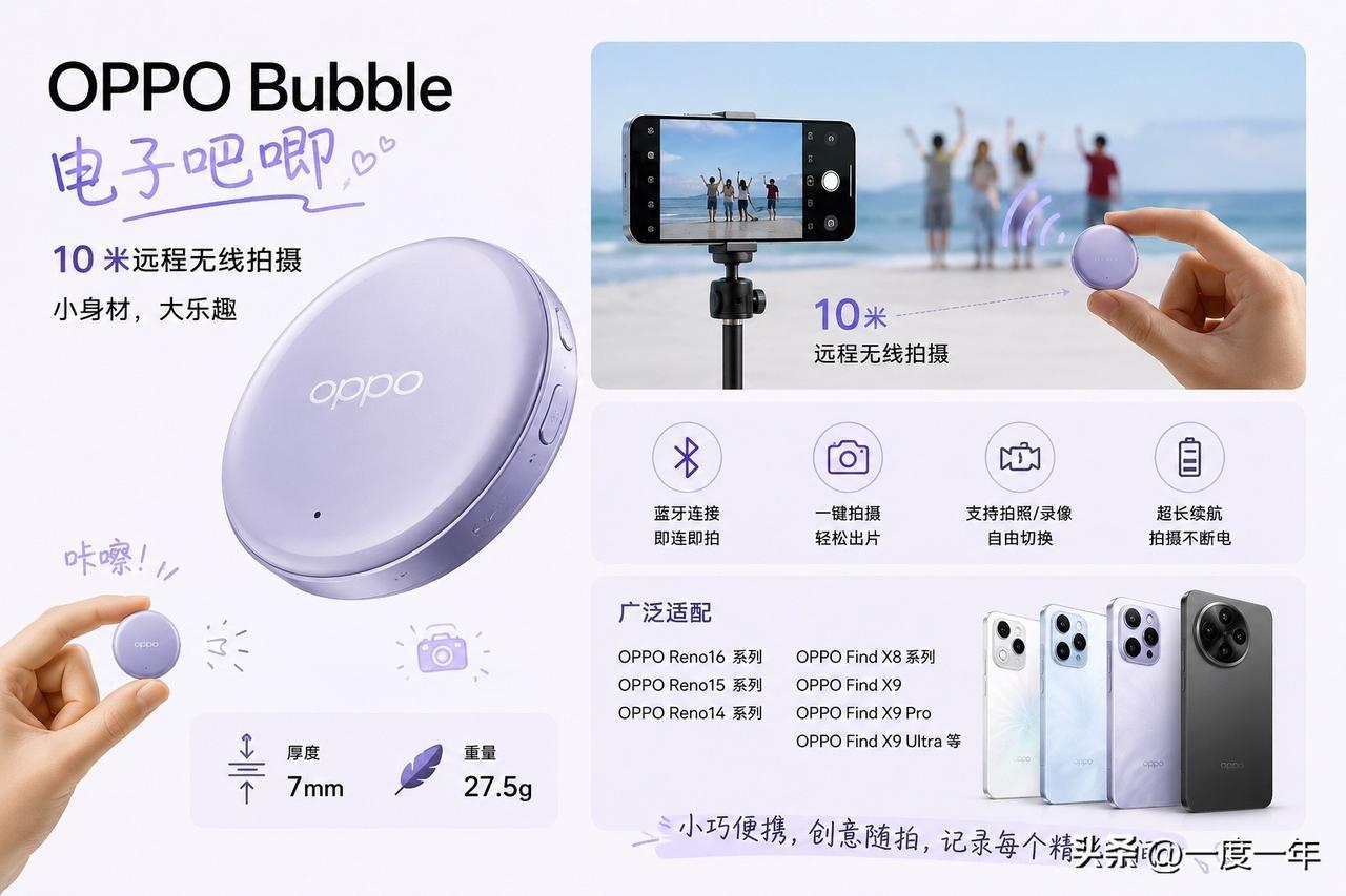 OPPO Bubble 这玩意真的有点意思，第一眼看上去像“电子吧唧”，结果居然