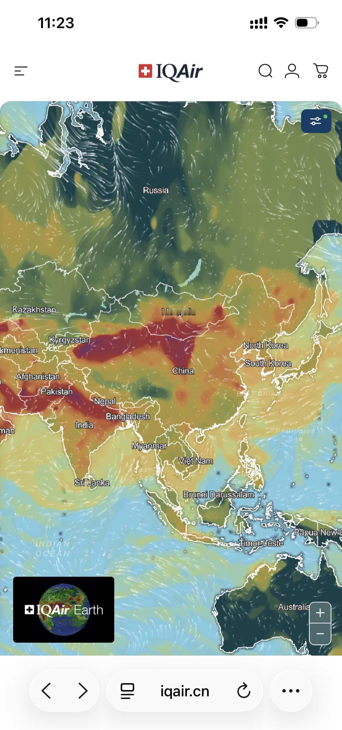 今日空气质量260516。今天西北地区沙尘依旧，东部和中部地区空气蛮好雾霾 沙尘