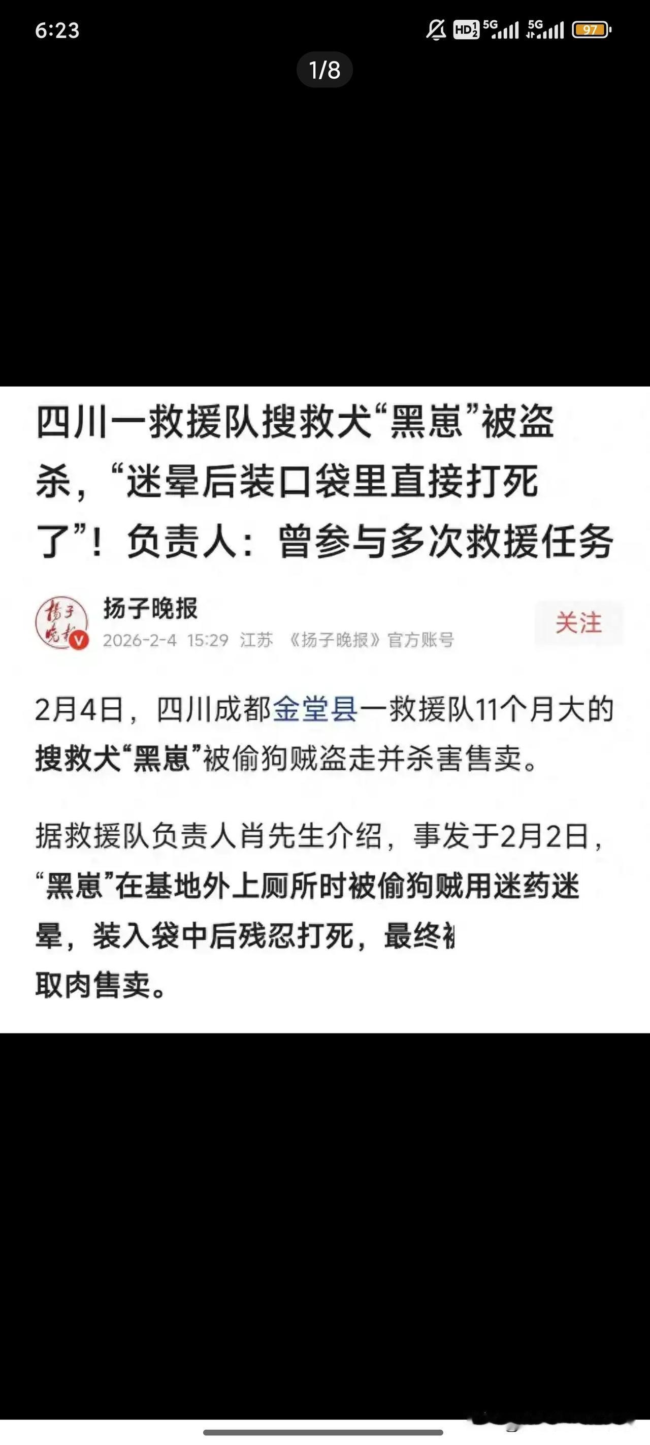 四川成都金堂县发生一起让人气愤的事😡！

     原本狗狗黑崽经过训练，成为