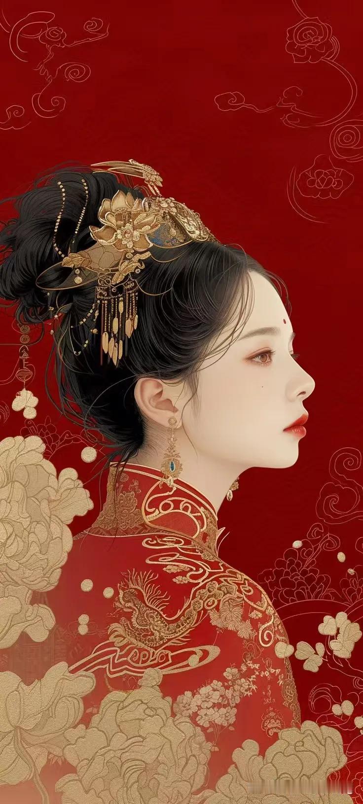 红颜赋
 
在时光的长河彼岸，
红颜如绽放在岁月的牡丹。
凤冠霞帔间，藏着多少幽