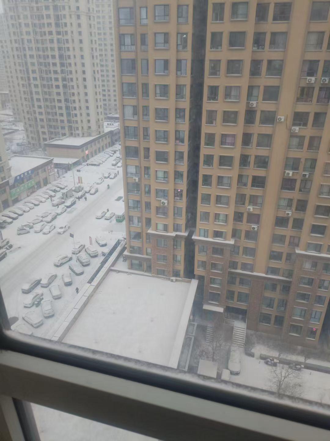 不是特别大，但是路面都变白了，无论是开车还是上学，一定要缓慢行驶，注意安全。