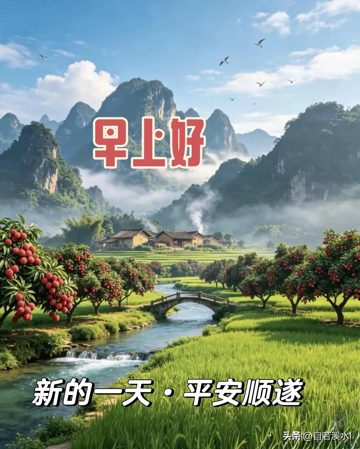 日出有盼，日落有念，平平安安，有所热爱。祝你早安，万事舒心。
