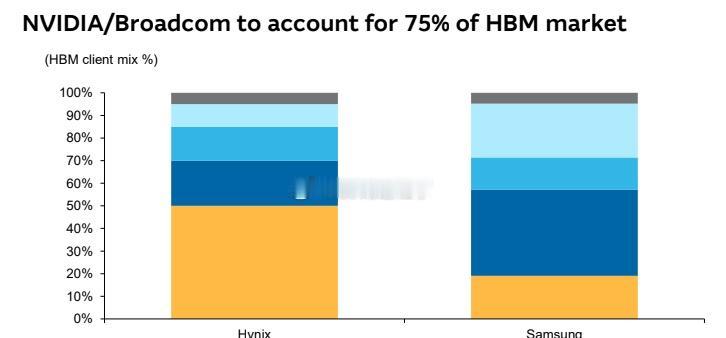 麦格理：Nvidia/Broadcom 将占据 HBM 市场 75% 的份额 ​