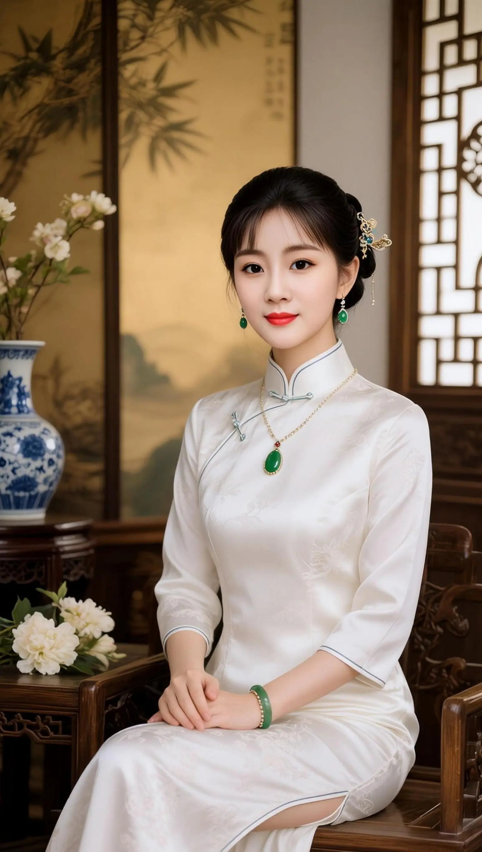 AI中式旗袍照 随变ai随便玩