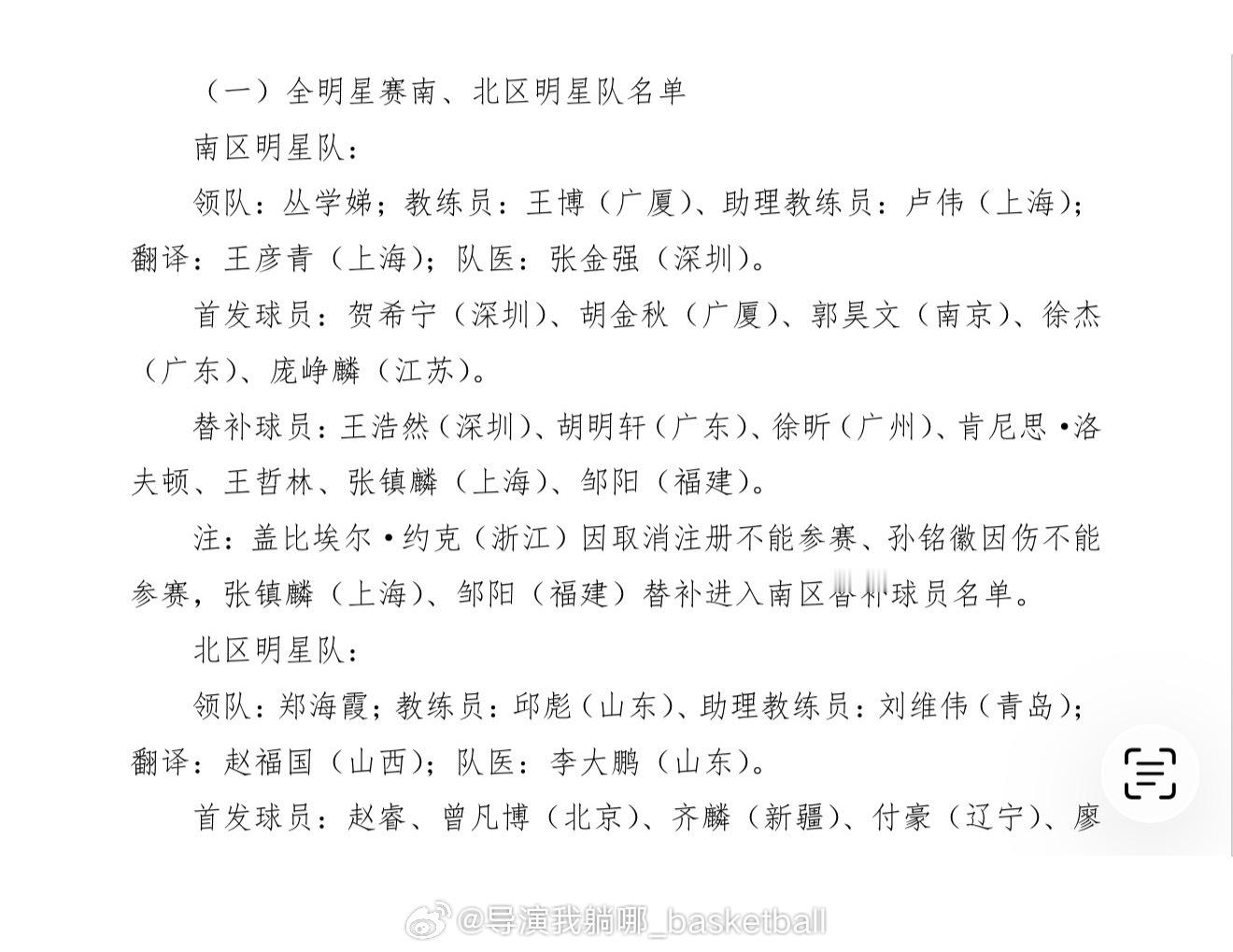张镇麟和邹阳进入CBA全明星阵容，他俩顶替被裁掉的外援约克和受伤的孙铭徽 