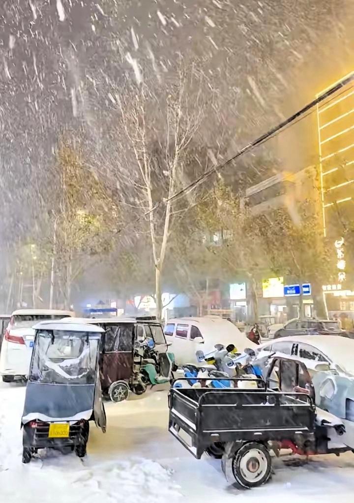 河南这场大雪，算是把中年人的狼狈全抖落出来了。
​昨天积雪得有10公分厚，学校中