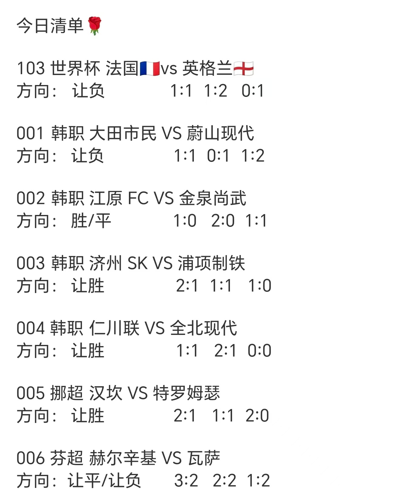 今天的比赛预测我已经发出来了，大家可以参考一下。先说好，我不是神算子，所有分析都