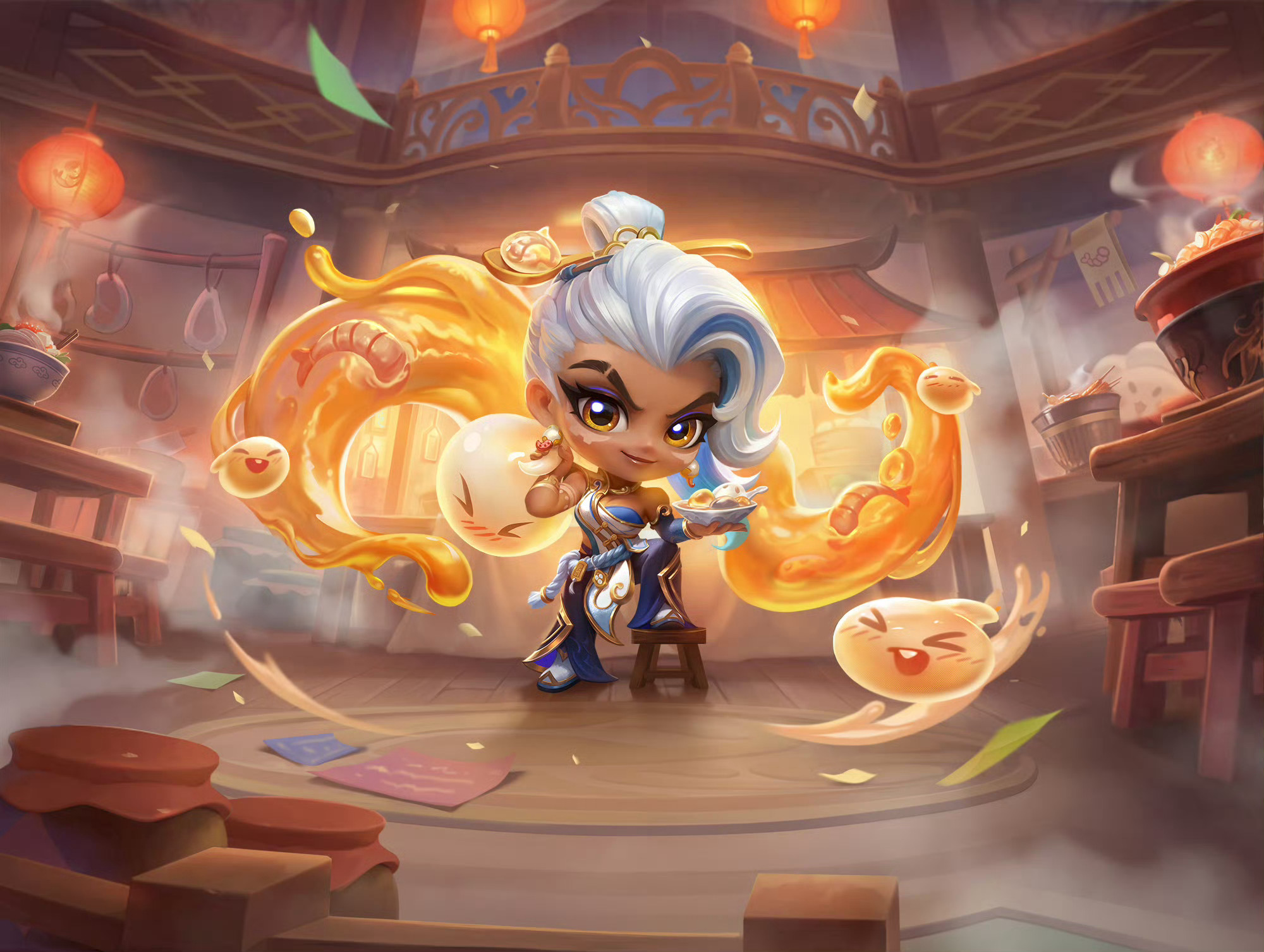 金铲铲之战 汤圆仙子 新的小小英雄原画蓝柑柠檬汤圆仙子 小小芸阿娜山楂水晶汤圆仙