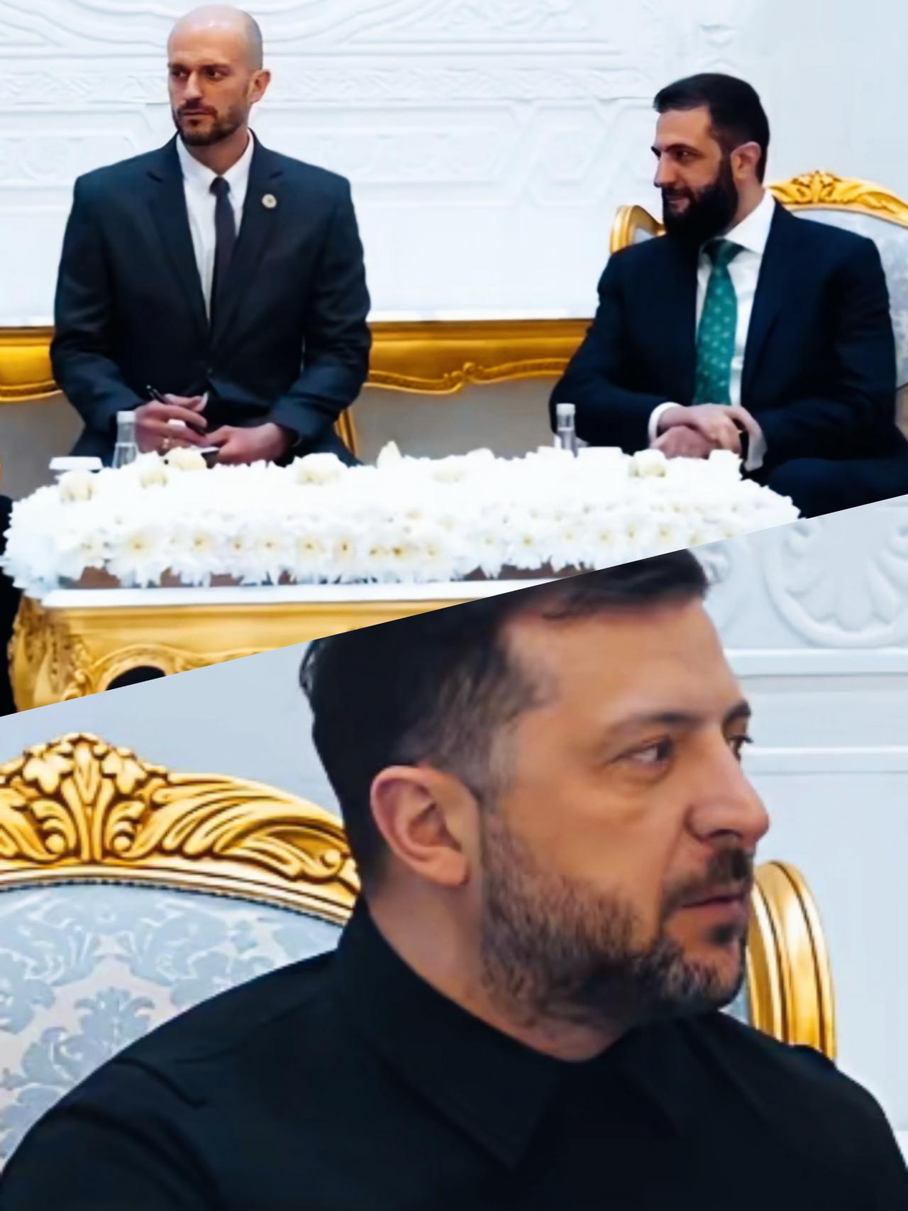 泽连斯基看向朱拉尼的眼神中，包含着什么意思呢？
泽连斯基眼神中充满了羡慕呢？还是