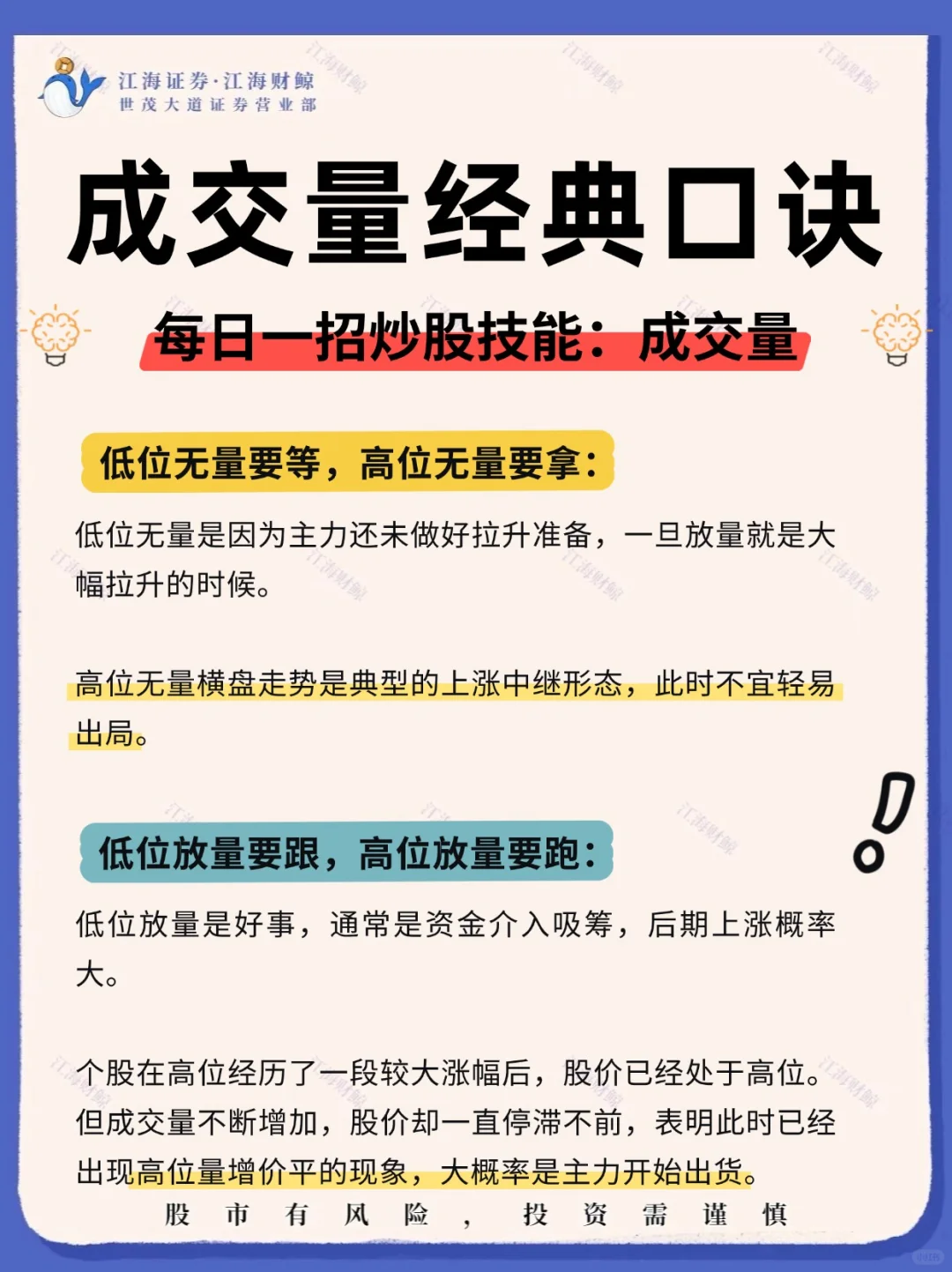 ⏰成交量经典口诀