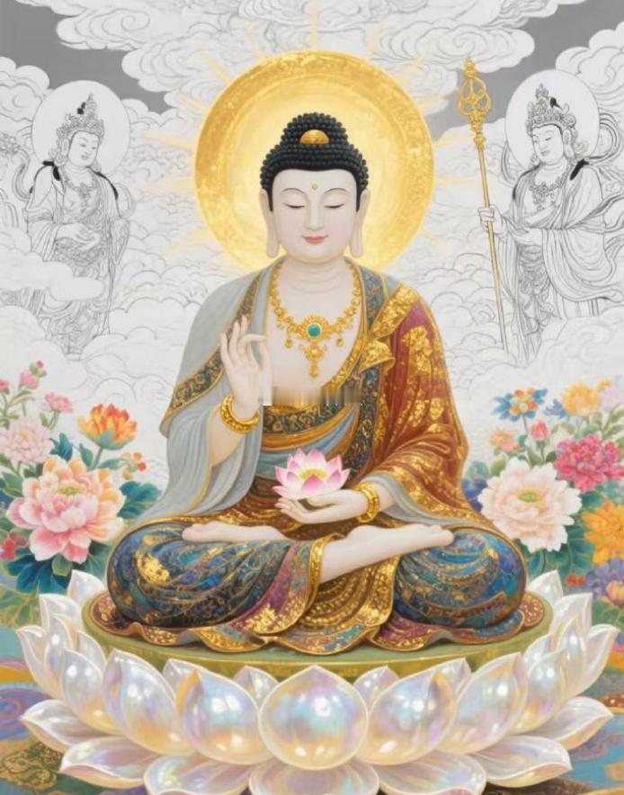 见佛祈福，善念萦绕岁岁如常。祈消解心中郁结烦闷，遇事从容看淡得失。良缘相守彼此珍