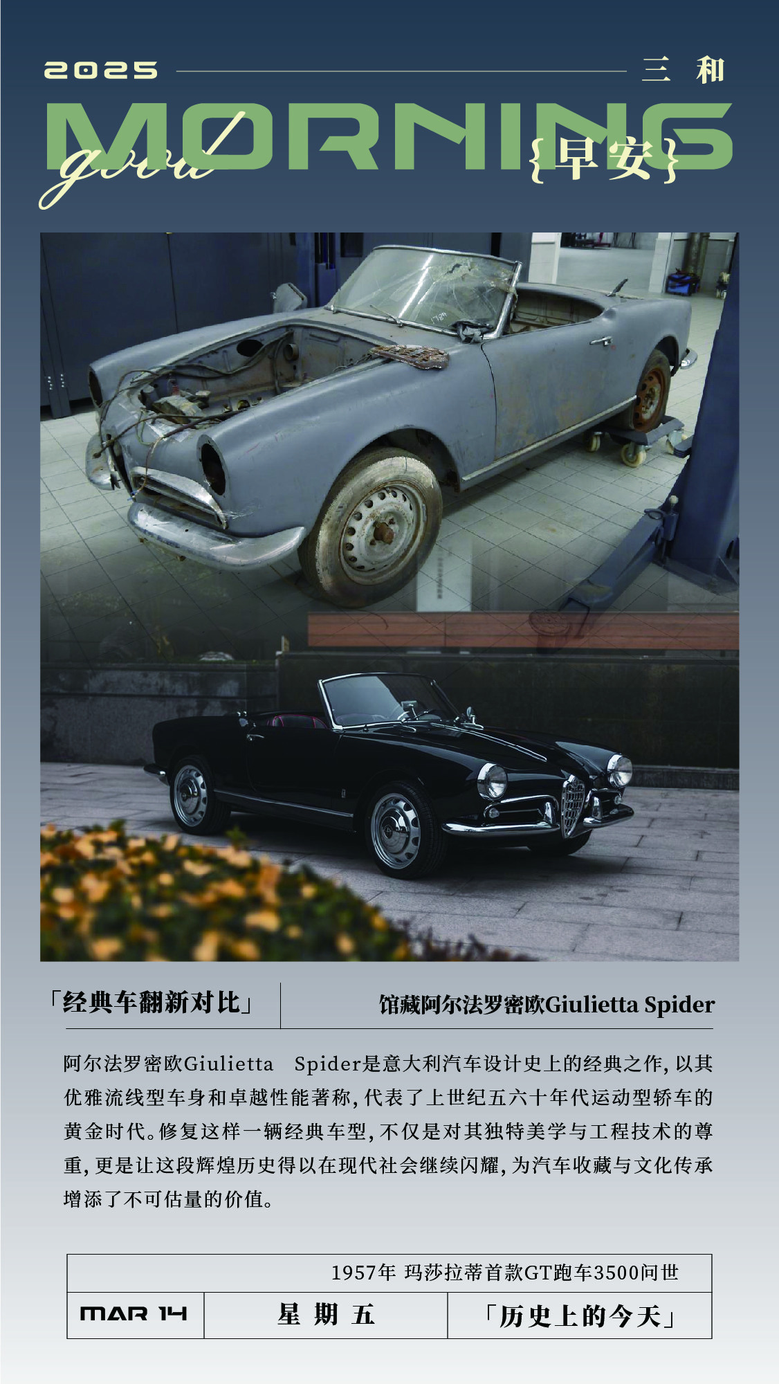 经典车翻新对比馆藏阿尔法罗密欧Giulietta Spider阿尔法罗密欧Giu