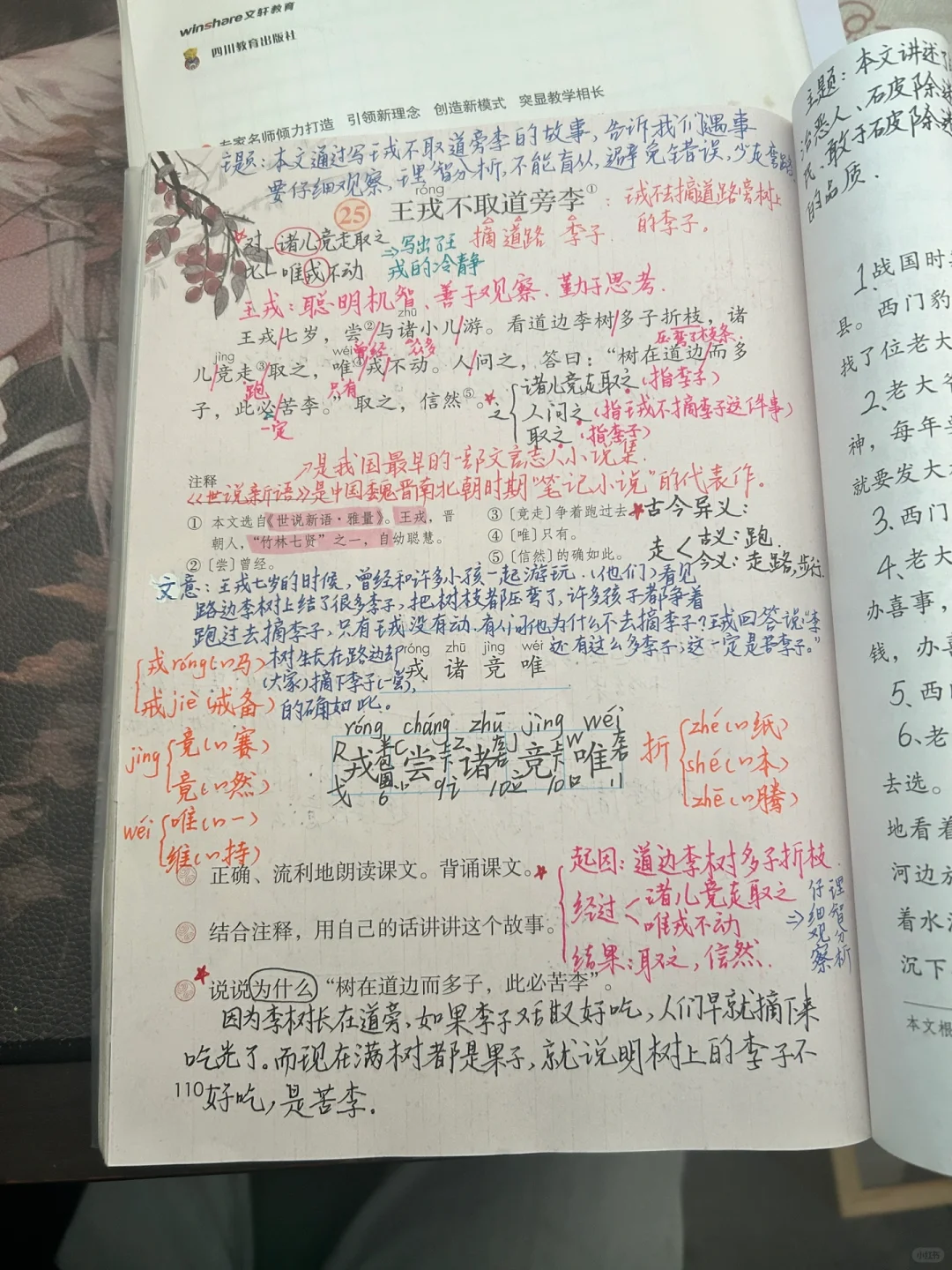 四上语文备课 25.《王戎不取道旁李》