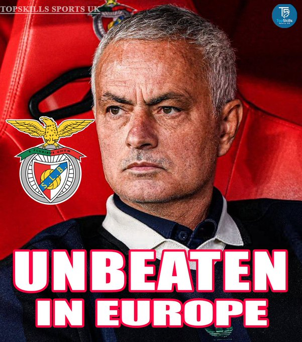 穆里尼奥执教的本菲卡是本赛季欧洲联赛中唯一一支保持不败的球队！ 