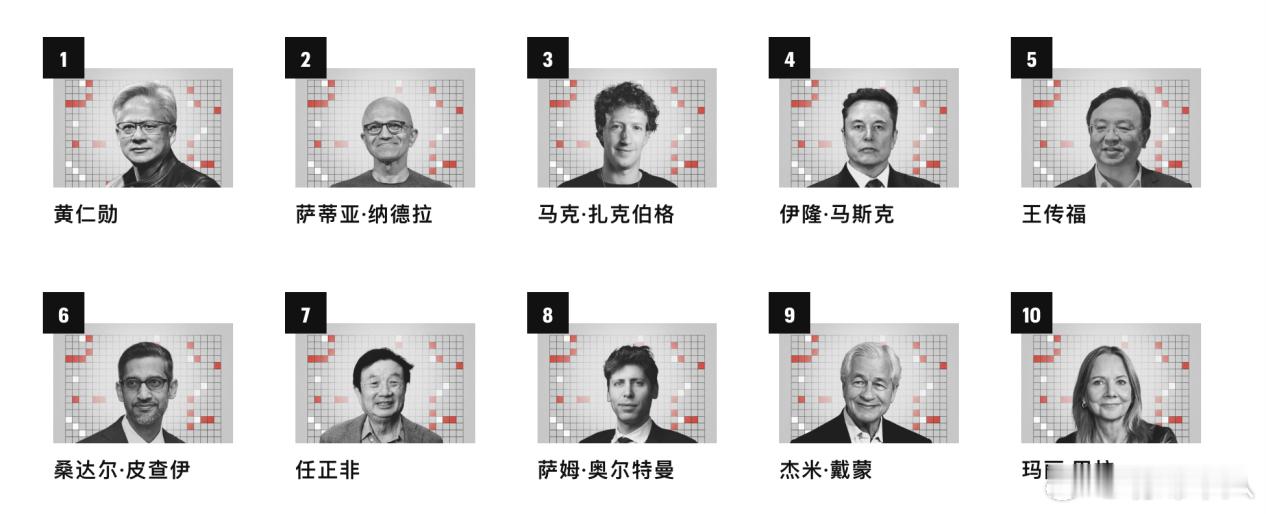 近日，《财富》杂志正式发布2025年全球100位最具影响力的商界人士榜单，前十名