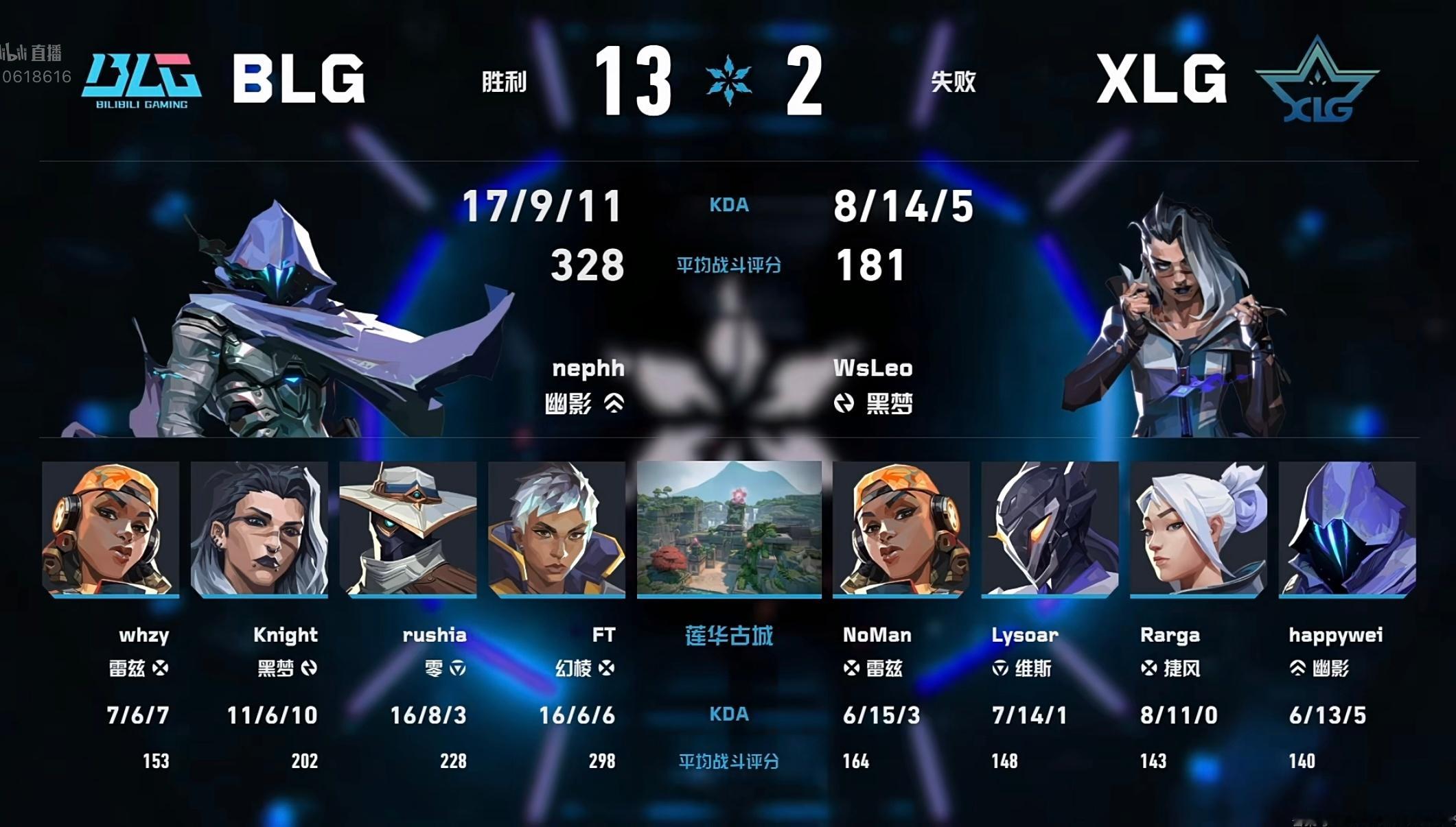 2026VCTCN第二赛段【WEEK3】M24赛果：BLG 1:0 XLG第一局